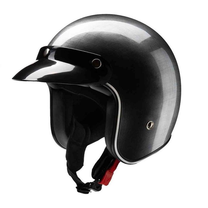 Redbike RB-759 retro open face helmet scratched dark grey