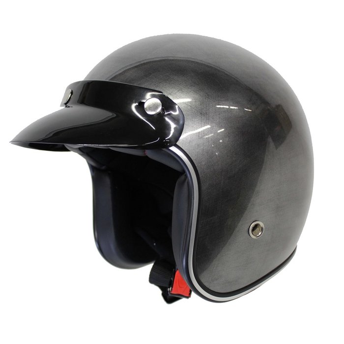 Redbike RB-759 retro open face helmet scratched dark grey