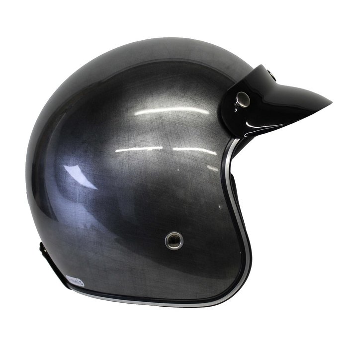 Redbike RB-759 retro open face helmet scratched dark grey