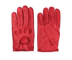 Swift racing leather driving gloves red