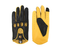 Gladiator Deep Black Racing Leder Autofahrer handschuhe