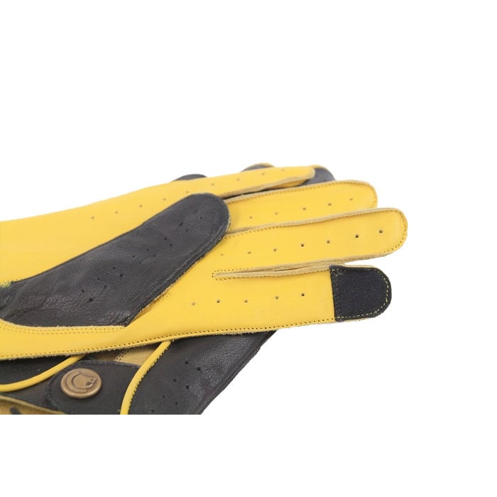 Gladiator racing leather car gloves deep black