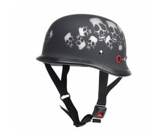Redbike RK-305 Chopper Helm Mattschwarz mit Totenkopf