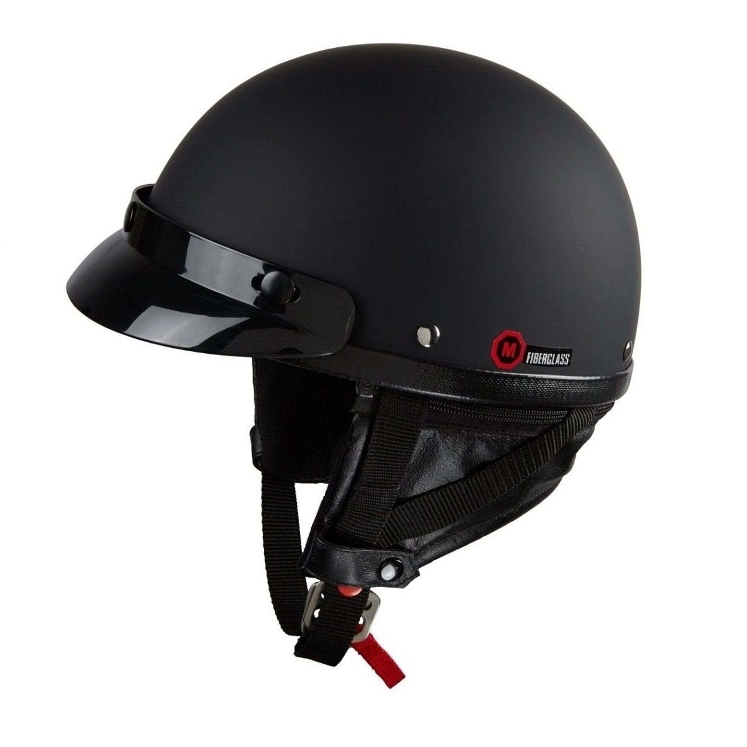 Redbike RB-520 classic half helmet matt black + Free Sun Visor