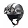 Vintage black - silver leather half helmet