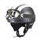 Vintage black - white leather half helmet