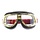 retro gold, brown leather motor goggles