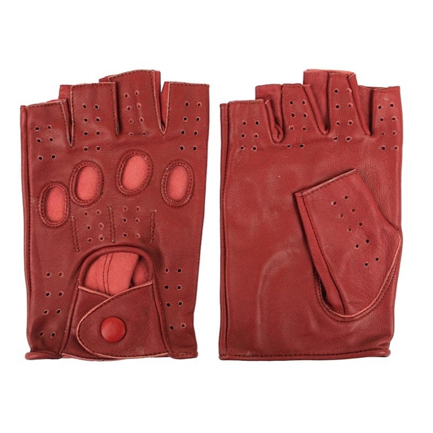 Men's Fingerless Leather Gloves