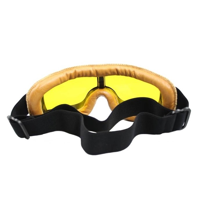 CRG cremefarben Leder Cruiser retro Motorradbrille