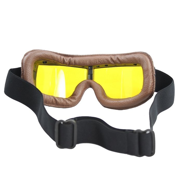 CRG braune Leder Cruiser Motorradbrille