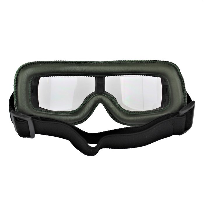 CRG Grünes Leder Cruiser retro Motorradbrille