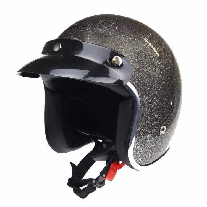 Redbike RB-765 retro open face helmet metal flake grey