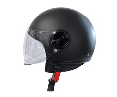 Motocubo Bat Jethelm mit Außenvisier | mattschwarz