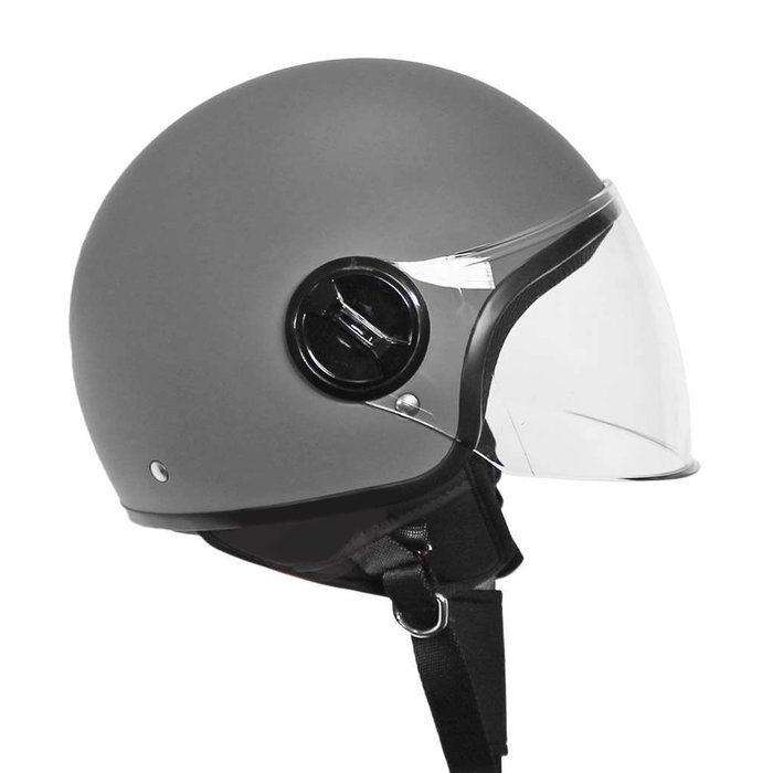 Motocubo bat jethelm met extern vizier | mat grijs | ECE 22.05
