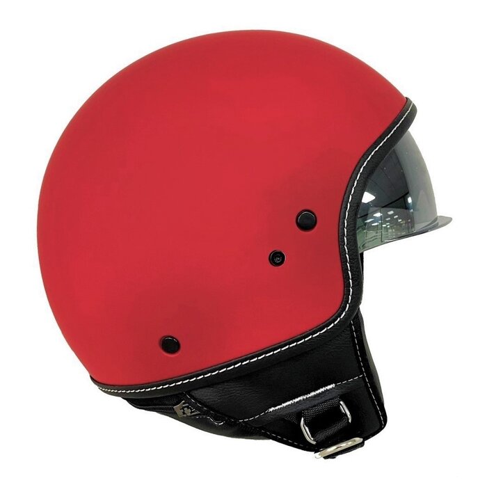 Motocubo Beetle Jethelm mit Visier | matt Rot | ECE 22.05