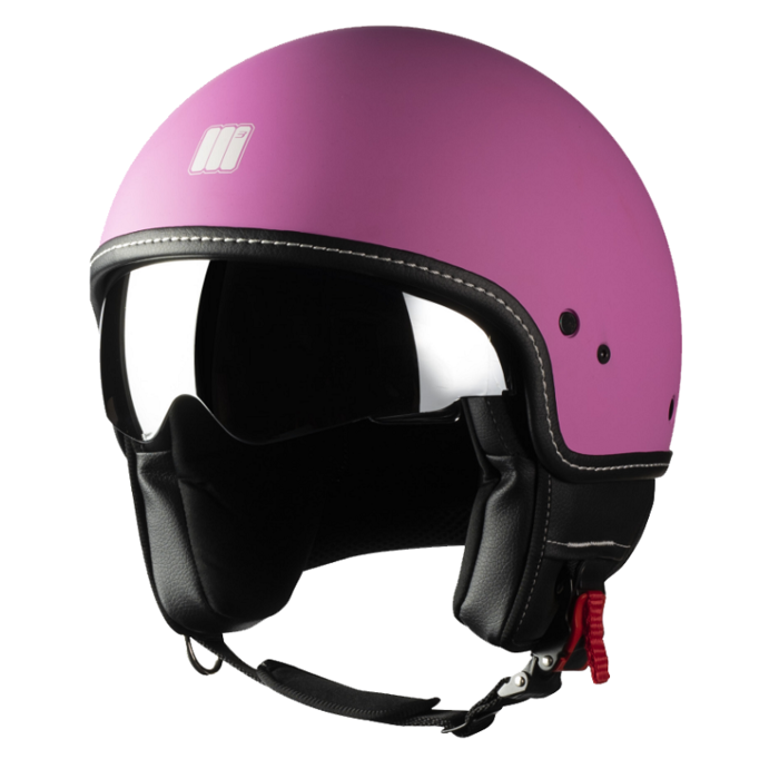 Motocubo Beetle Jethelm mit Visier | matt rosa | ECE 22.05