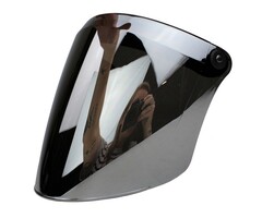 Flip-up silver helmet visor