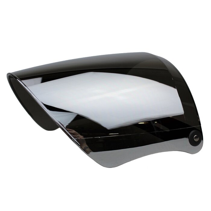 Flip-up silver helmet visor