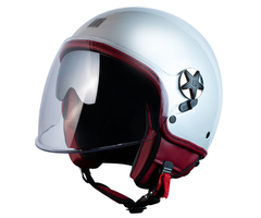 Motocubo fly evo jet helmet with double visor | pearl white