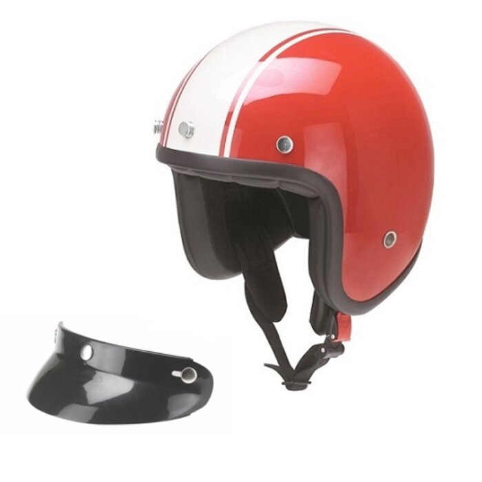 Redbike RB-757 bologna open face helmet red-white