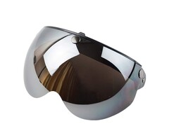Flip-Up Visier mit 3 Knöpfen, silbern reflektierend