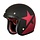 primo star jet helmet matt black - red