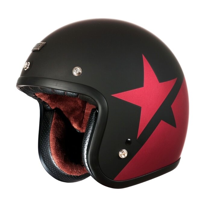 Origine primo star jet helmet matt black - red