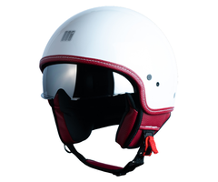 Motocubo beetle jethelm met vizier | glans wit | XS