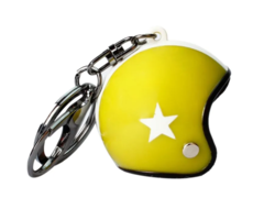 Sleutelhanger jethelm geel met witte ster