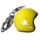 Key chain yellow jet helmet with white star