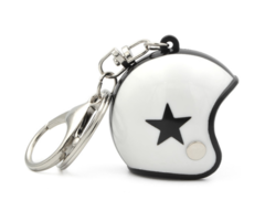 Schlüsselanhänger weißer Jethelm mit schwarzem Stern