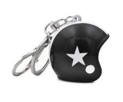 Sleutelhanger jethelm zwart met witte ster