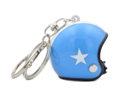 Keychain blue jet helmet with white star