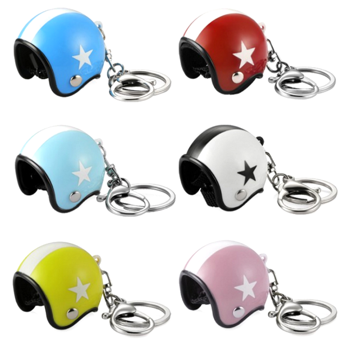Sleutelhanger jethelm rood met witte ster