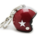 Keychain bordeaux red jethelmet with silver star