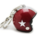 Sleutelhanger jethelm bordeaux  rood met zilveren ster