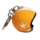 Key chain orange jet helmet with white star