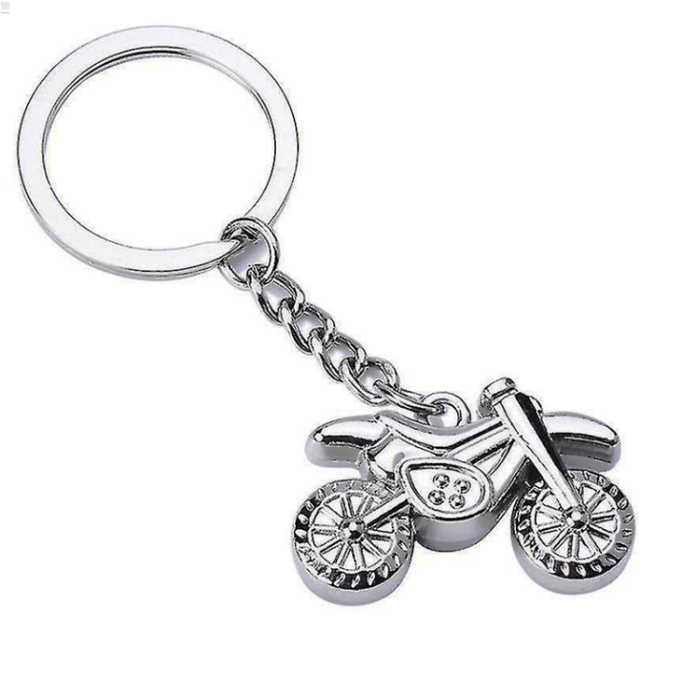 Sleutelhanger Zilveren Motorcross