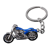 Sleutelhanger Zilveren Motor met Blauw