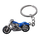 Keychain Silver Motorcycle with Blue
