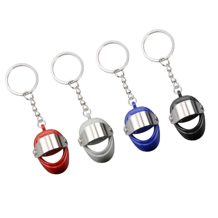 Sleutelhanger zilveren scooterhelm