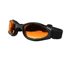 Bobster Crossfire mattschwarze, verstellbare Motorradbrille – bernstein