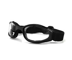 Bobster Crossfire mattschwarze, verstellbare Motorradbrille – klar