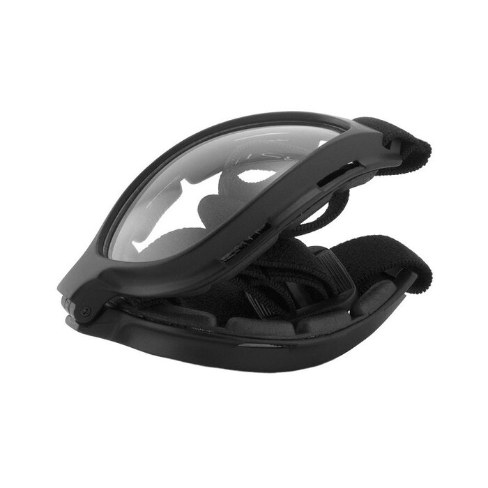 Bobster Crossfire mattschwarze, verstellbare Motorradbrille – klar