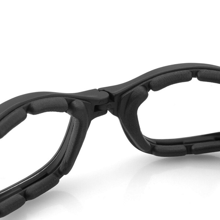 Bobster Crossfire mattschwarze, verstellbare Motorradbrille – klar