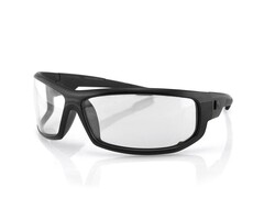 Bobster AXL gloss black motorcycle glasses - clear