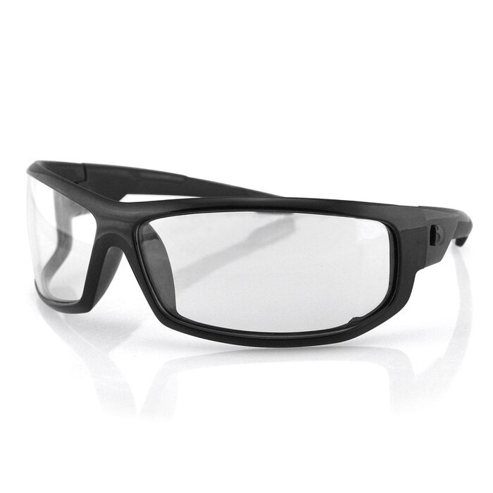 Bobster AXL gloss black motorcycle glasses - clear