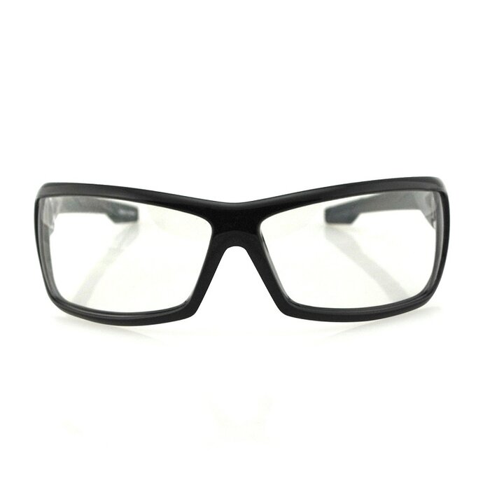 Bobster AXL gloss black motorcycle glasses - clear
