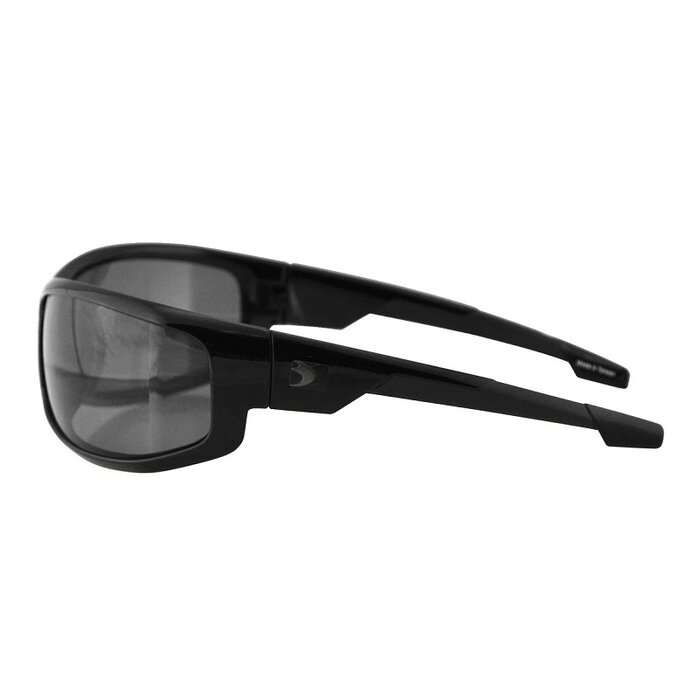 Bobster AXL glänzend schwarze Sonnenbrille – rauch