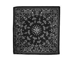 ZAN Headgear bandana black paisley pattern